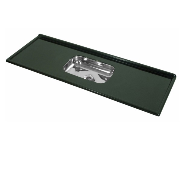 PIA GRANITO SINTÉTICO CUBA INOX 140X54 VERDE ROMANO