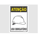 PLACA AUTO ADESIVA 20X30 USO OBRIGATÓRIO CAPACETE 250AV