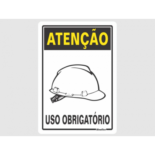 PLACA AUTO ADESIVA 20X30 USO OBRIGATÓRIO CAPACETE 250AV