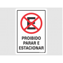 PLACA AUTO ADESIVA 20X30 PROIBIDO PARAR/ESTACIONAR 250CE