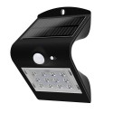 ARANDELA SOLAR PRETA V LED 1,5W 6500K IP65 C/ SENSOR