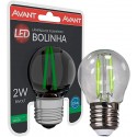 LAMPADA LED BOLINHA  2W E27 VERDE BIVOLT