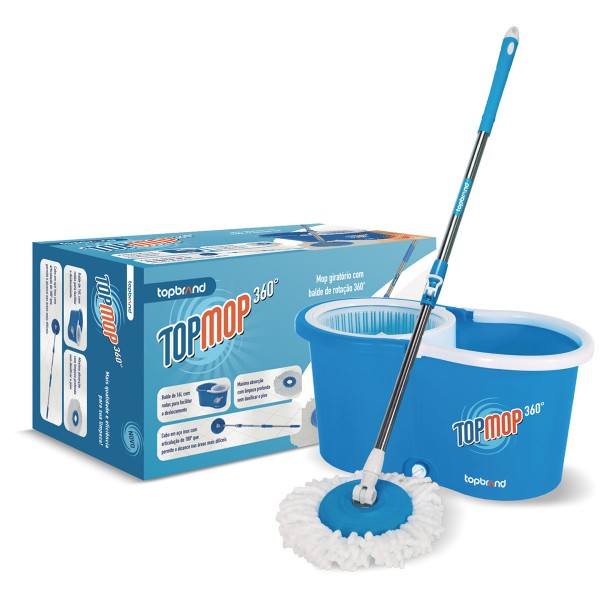 BALDE ESCORREDOR MOP C/VASSOURA 16L 360 TOPBRAND