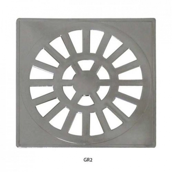 GRELHA QUADRADA PLASTICA CROMADA 102X102MM GR2