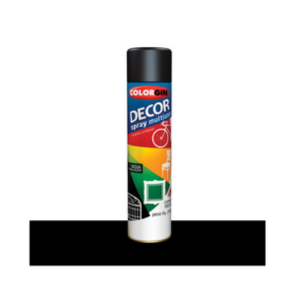 TINTA SPRAY DECOR 350ML PRETO BRILHANTE